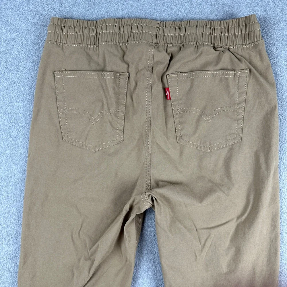 Levi's Jogger Boys L Brown Jogger Pants Elastic Waist‎ Drawstring Stretch Chino